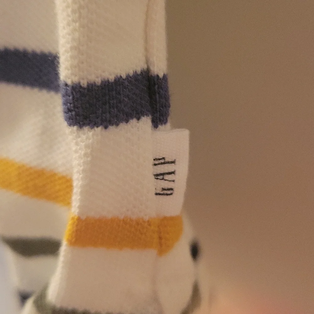 Gap white striped polo xxl